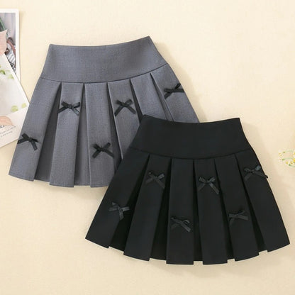 Kids A-Line Pleated Skirt Preppy School Uniform Kawaii Skirt Casual Spring Short Girls Skirts Toddler Cotton Summer Skort
