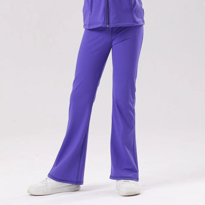 Girls Flare Leggings Children Dance Yoga Bell Bottom Pants Soft Stretchy Kids Casual Trousers Outdoor Sports Training Tights