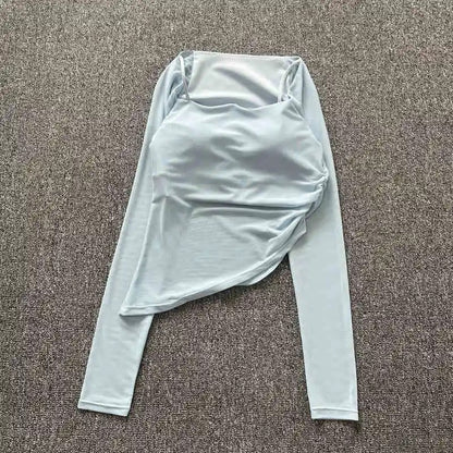 Fake two-piece yoga clothes for women, mesh fixed cup sports underwear, outer wear, running fitness tops with chest pads