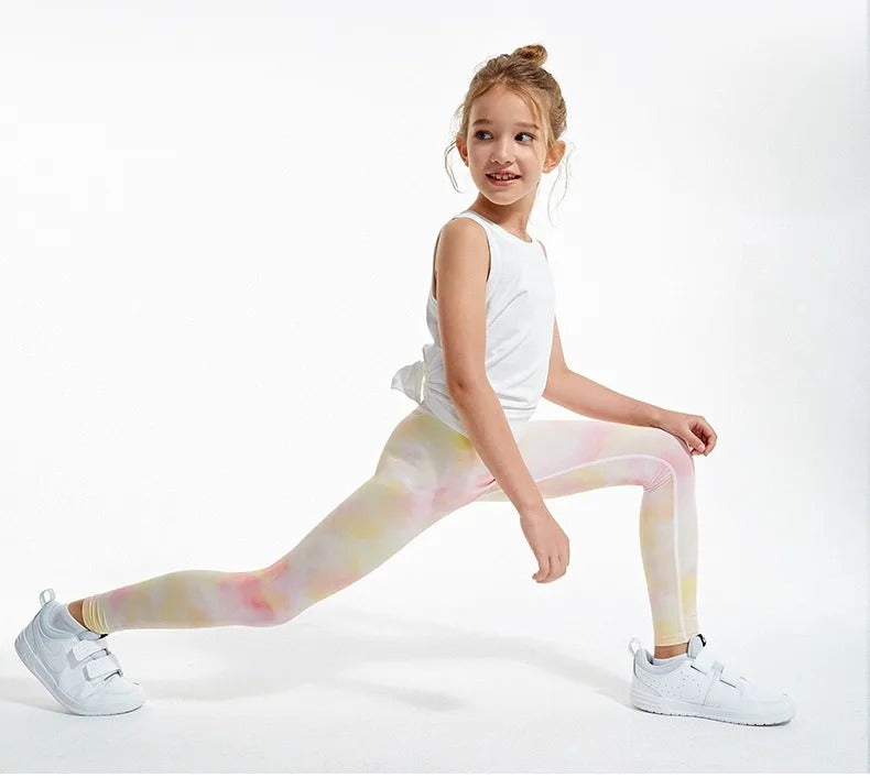 New Children's Yoga Pants Cute Printed Girls Athletic Leggings Comfort Kids Lounge Pants Running Exercise Training Cycling  Wear