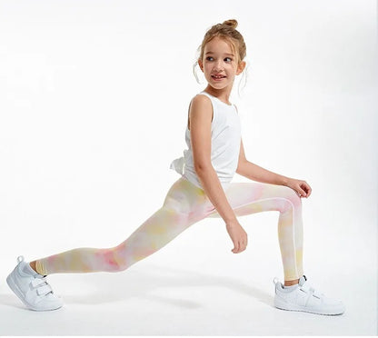New Children's Yoga Pants Cute Printed Girls Athletic Leggings Comfort Kids Lounge Pants Running Exercise Training Cycling  Wear