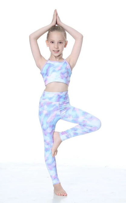 New Children's Yoga Pants Cute Printed Girls Athletic Leggings Comfort Kids Lounge Pants Running Exercise Training Cycling  Wear