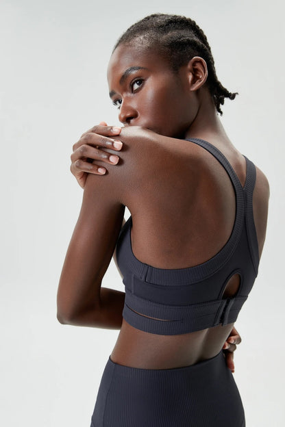 Women Sports Bra Adjustable Gym Push Up Bra Back Closure High Impact Workout Sport Top For Yoga Brassiere Sportswear