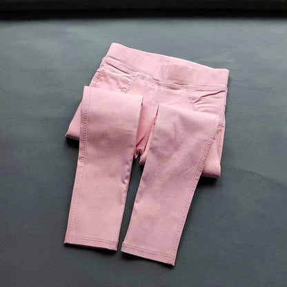 Kids Pants Girls Leggings Slim Elastic Pencil Trousers Spring Autumn Candy Color Casual Girls Solid Leggings Children Clothing