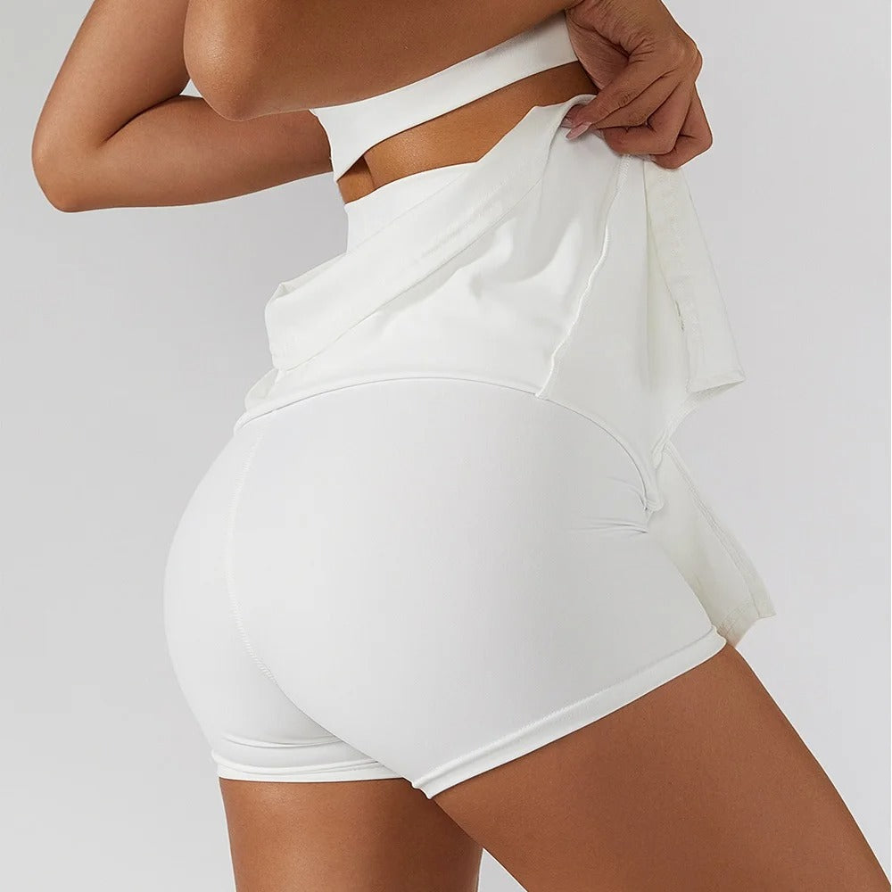 Mini Safe Sports Skirt Workout Tennis Skirts for Women Dancing Fitness Shorts High Waist Quick Dry Running Skorts