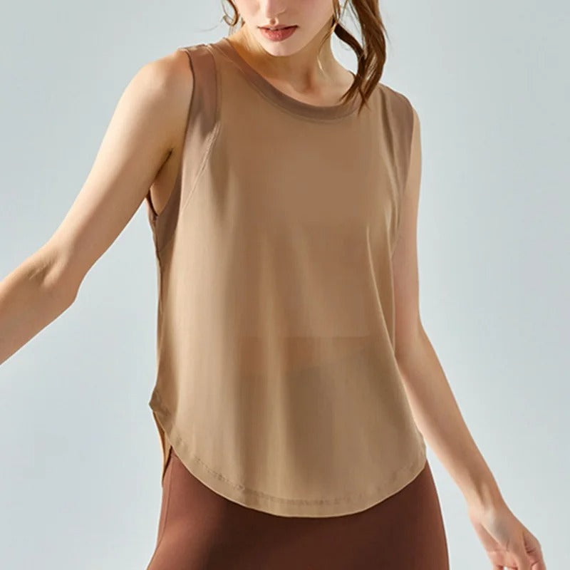 Quick Dry Sports Shirts for Women XL Crop Top Breathable Plus Size Yoga T-Shirt Gym Workout Cover-up Sleeveless Vest