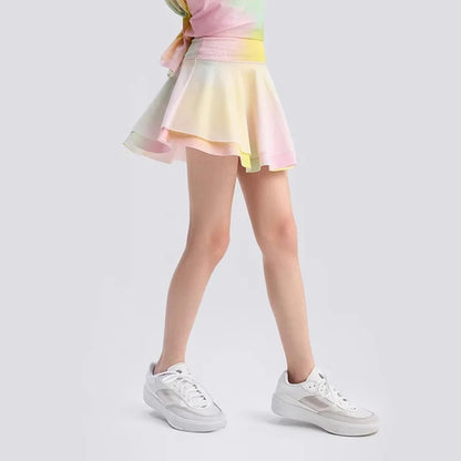 Pleated Skirts Girls Lightweight Tennis Skirt Kids Breathable Golf Skort Athletic Dance Running School Sport Skirts with Shorts
