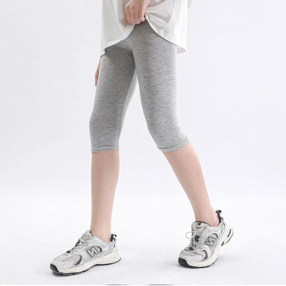 Cotton Candy Colour Children Trousers Teenager Underwear Clothing Cropped Legging Girls Leggings Summer Knee Length Kids Pants