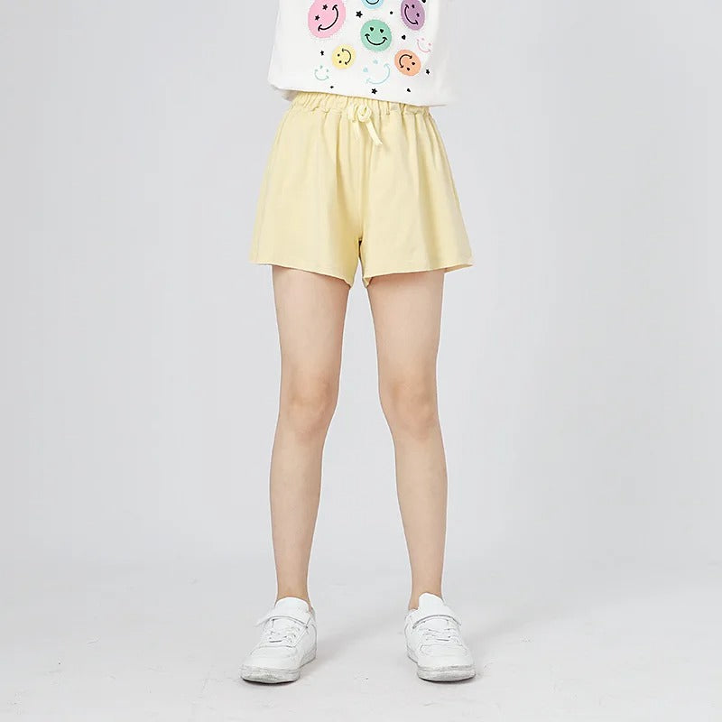 Summer Kids Leisure Shorts Fashionable Korean Style Girls Bow Shorts Children Capris Solid Casual Pants Breath Sports Trousers