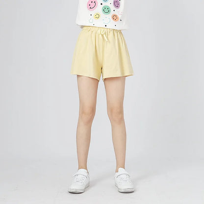 Summer Kids Leisure Shorts Fashionable Korean Style Girls Bow Shorts Children Capris Solid Casual Pants Breath Sports Trousers