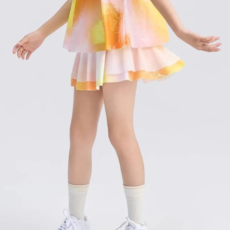 Pleated Skirts Girls Lightweight Tennis Skirt Kids Breathable Golf Skort Athletic Dance Running School Sport Skirts with Shorts