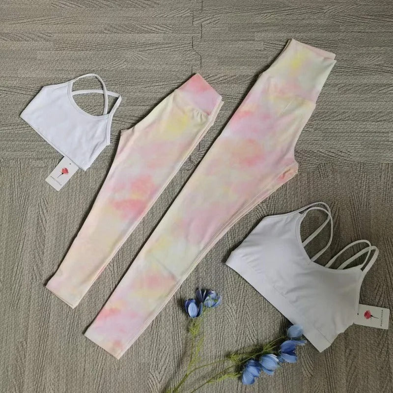 Parent-Child Yoga Set Girls Athletic Leggings Training Bras Gym Crop Tank Top Quick Dry Workout Running Outfit Kids' Sportswear