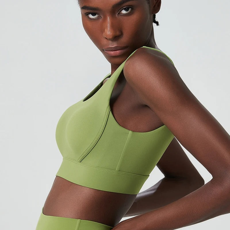 Fixed Pads Women Sports Bra Adjustable U Back Closure Comfortable Yoga Gym Bras Active Leisure Sports Underwear Running Corset