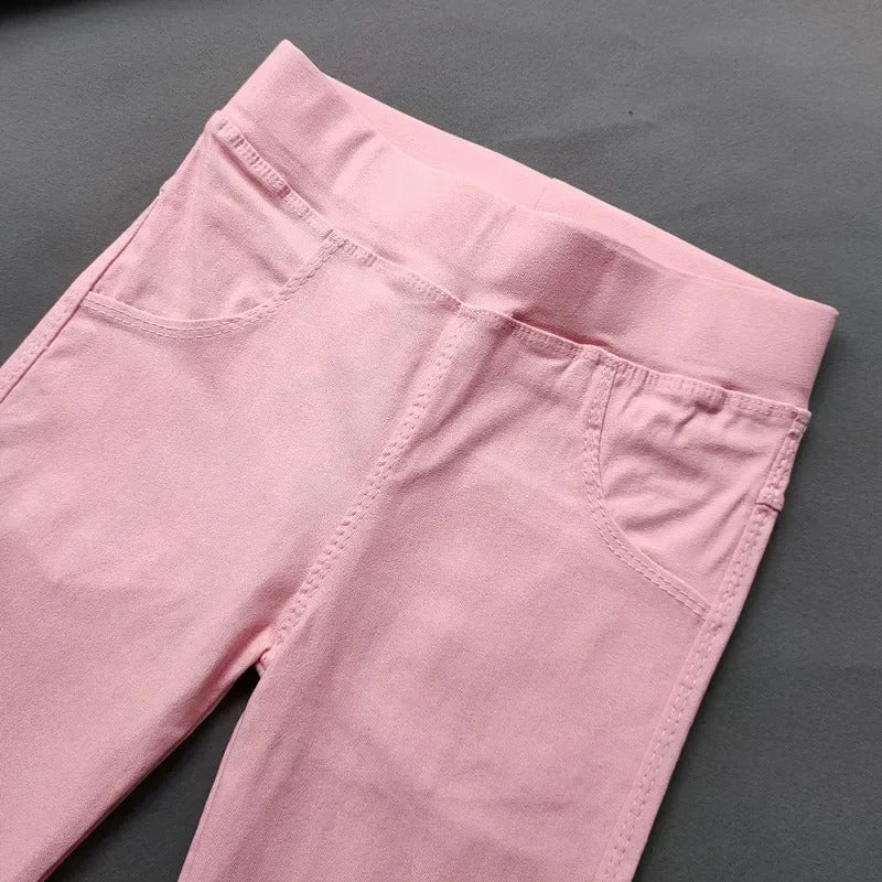 Kids Pants Girls Leggings Slim Elastic Pencil Trousers Spring Autumn Candy Color Casual Girls Solid Leggings Children Clothing