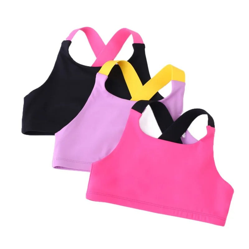 Girls Dance Tank Top Racerback Crop Top Children Gym Tops Sleeveless Yoga Vests Dance Outfit Ballet & Fitness Athletic Clothing