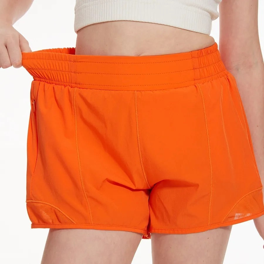 New Girls Athletic Shorts Quick Dry Running Shorts For Kids Teen Girl Active Sports Short Pants With Zip Pocket Liner Summer