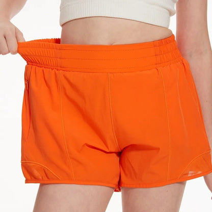 New Girls Athletic Shorts Quick Dry Running Shorts For Kids Teen Girl Active Sports Short Pants With Zip Pocket Liner Summer