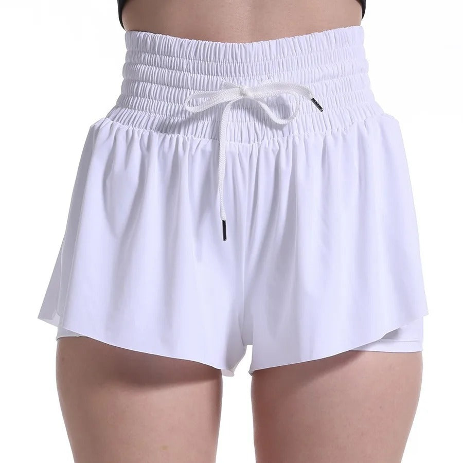 High Waist Flowy Athletic Shorts Women Quick-dry Tennis Skirt Breathable Outdoor Culottes Running Fitness Badminton Cheer Short