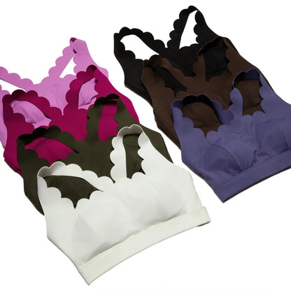 Lycra Sports Bra for Women Shock-proof Gym Workout Tops Lotus Arc Yoga Tops Square Neckline Push-up Bras Vest With Removable Pad