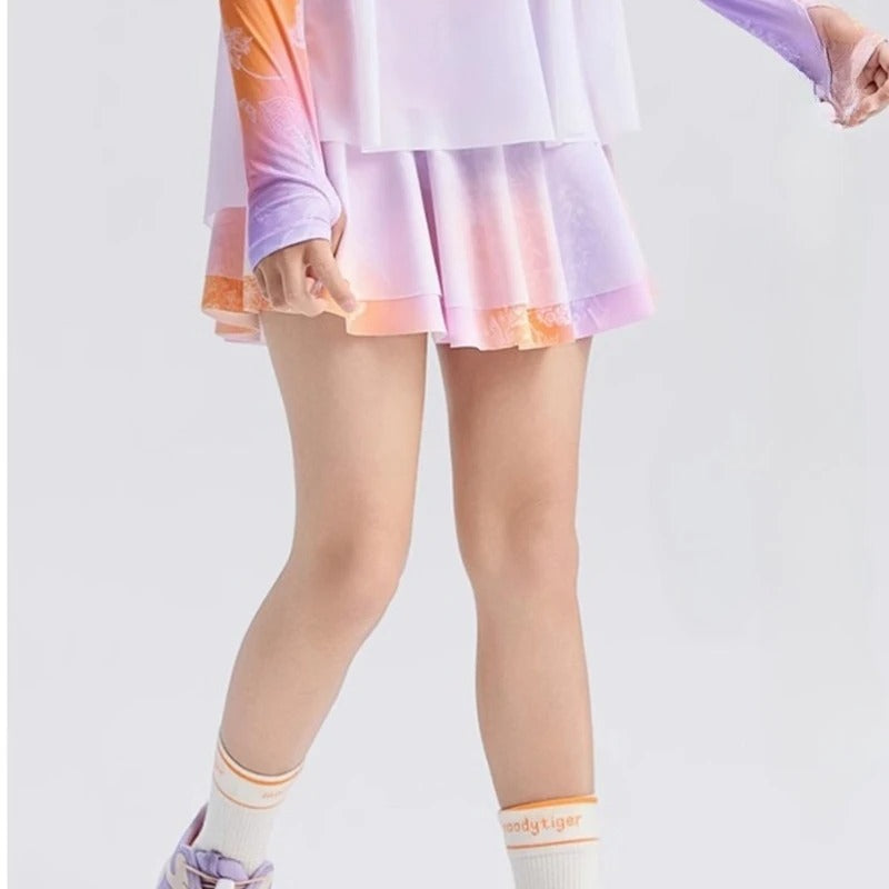 Pleated Skirts Girls Lightweight Tennis Skirt Kids Breathable Golf Skort Athletic Dance Running School Sport Skirts with Shorts