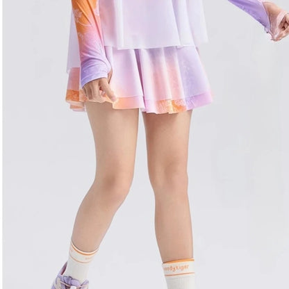 Pleated Skirts Girls Lightweight Tennis Skirt Kids Breathable Golf Skort Athletic Dance Running School Sport Skirts with Shorts