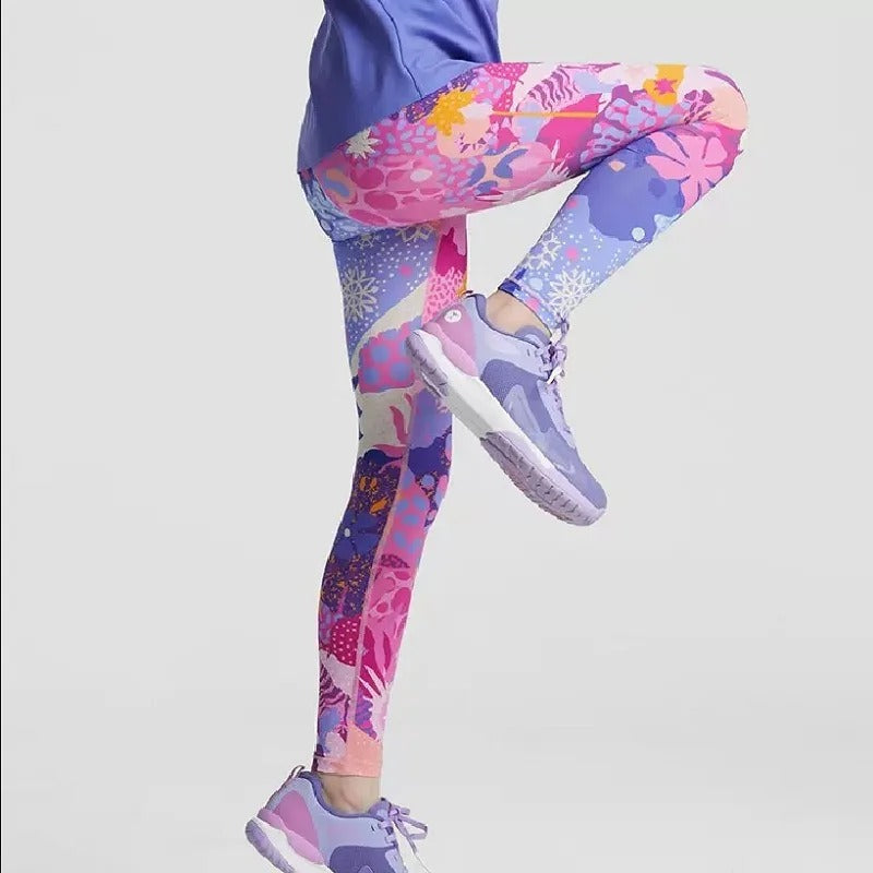 New Children's Yoga Pants Cute Printed Girls Athletic Leggings Comfort Kids Lounge Pants Running Exercise Training Cycling  Wear