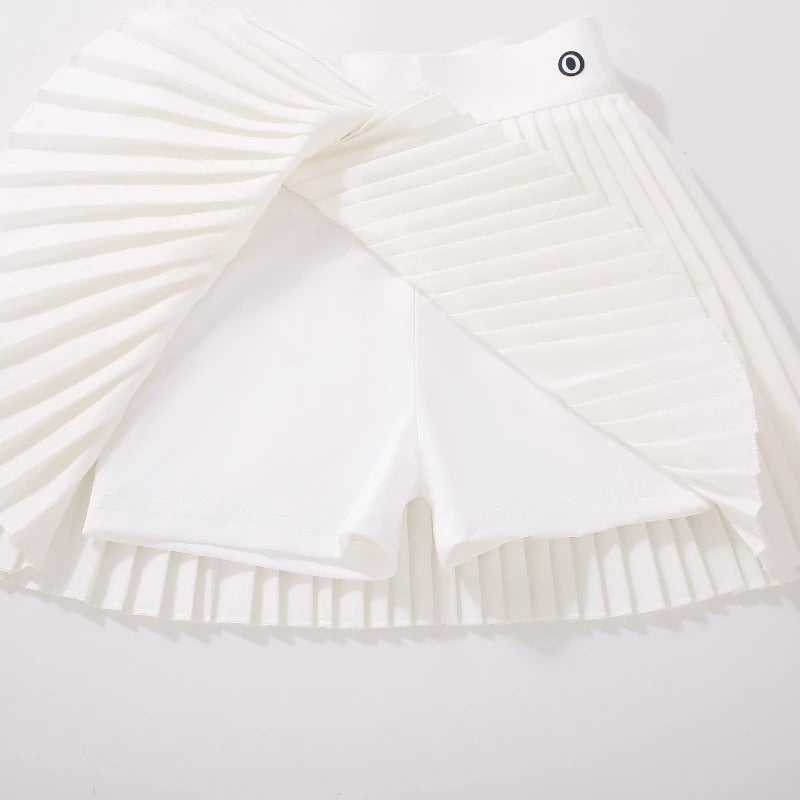 Girls Pleated Skirts with Shorts Athletic Tennis Skirt Quick-dry Sport Skirt Layered Yoga Running Shorts For Kids & Teens Summer