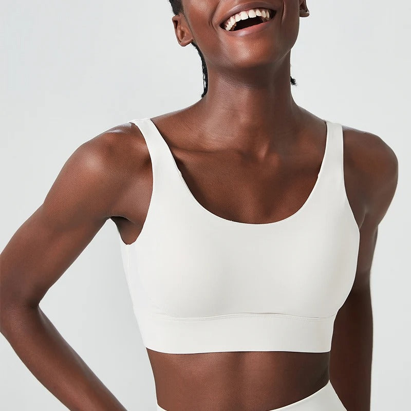 Fixed Pads Women Sports Bra Adjustable U Back Closure Comfortable Yoga Gym Bras Active Leisure Sports Underwear Running Corset