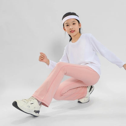 Girls Yoga Pants Flared Leggins for Kids Soft Gym Shark Leggings Brushed Fleece Trousers Toddler to Big Girl Stretchy Joggers