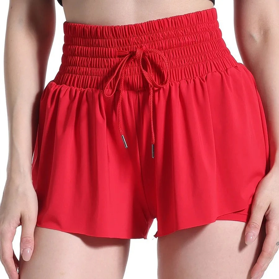 High Waist Flowy Athletic Shorts Women Quick-dry Tennis Skirt Breathable Outdoor Culottes Running Fitness Badminton Cheer Short