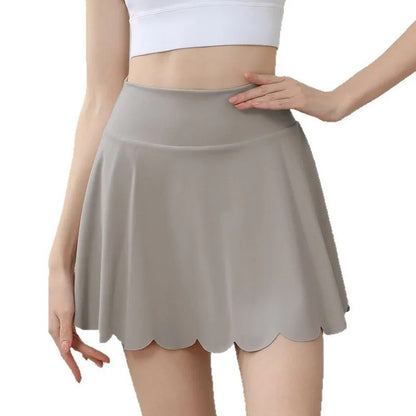 Tenis Skirt Women High Waist Yoga Skirt with Built-in Shorts Seamless Tennis Skorts Anti-Slip Athletic Workout Gym Skirts Summer