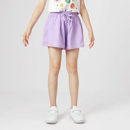 Summer Kids Leisure Shorts Fashionable Korean Style Girls Bow Shorts Children Capris Solid Casual Pants Breath Sports Trousers