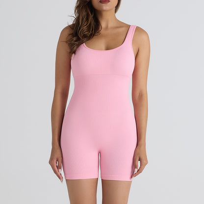 Seamless threaded tight one-piece yoga wear, no-awkwardly threaded fitness wear, sexy one-piece for women in summer