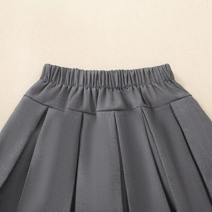 Kids A-Line Pleated Skirt Preppy School Uniform Kawaii Skirt Casual Spring Short Girls Skirts Toddler Cotton Summer Skort
