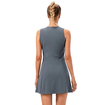 Workout Sport Dresses Women Tennis Dress With Shorts Quick-Dry 2 Piece Sets Yoga Golf Wear Breathable Summer Casual Clothes