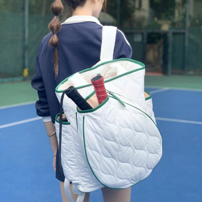 High quality women Large Capacity Zipper Tennis Racket Sling Sport Quilted Puffer Pickleball Bag Large Capacity Duffel Bag