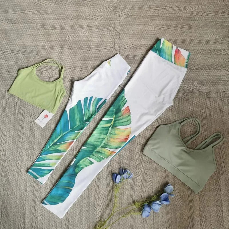 Parent-Child Yoga Set Girls Athletic Leggings Training Bras Gym Crop Tank Top Quick Dry Workout Running Outfit Kids' Sportswear