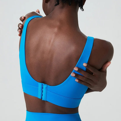 Fixed Pads Women Sports Bra Adjustable U Back Closure Comfortable Yoga Gym Bras Active Leisure Sports Underwear Running Corset