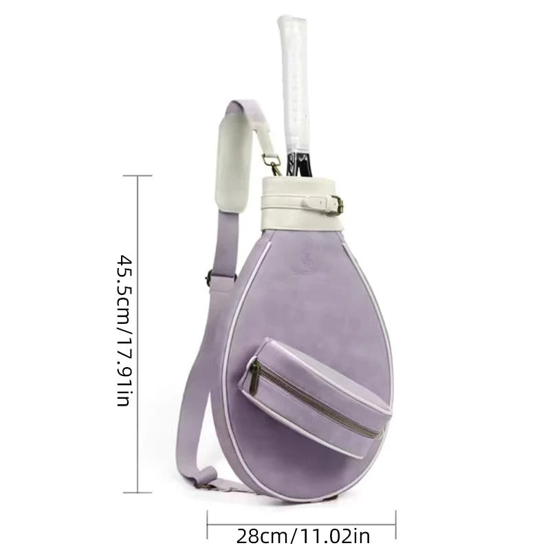 Tennis Single Shoulder Bag PU Sports can Accommodate 2 Rackets Crossbody Bags Outdoor Multifunctional Vintage Training Rucksack