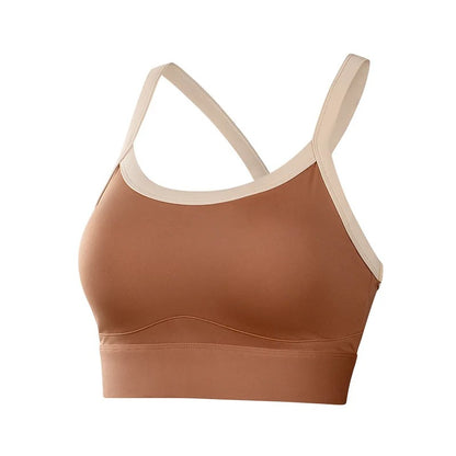 Seamless Racerback Sports Bra For Women High Support Breathable & Thin Yoga Bralette Push Up Workout Top for Running Fitness Gym