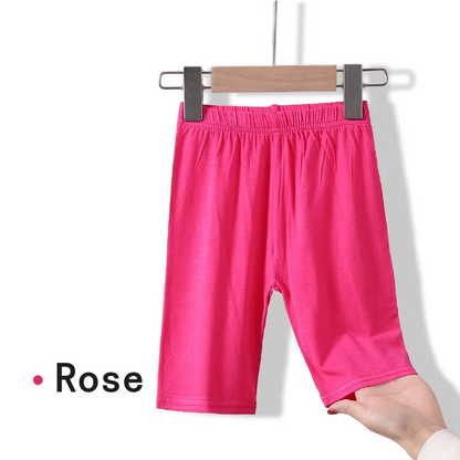 Girls Pants Fifth Shorts Soft Elastic Kids Leggings Knee Length Children Skinny Pant Solid Color 2-12Y Cropped Bottoms Leggings