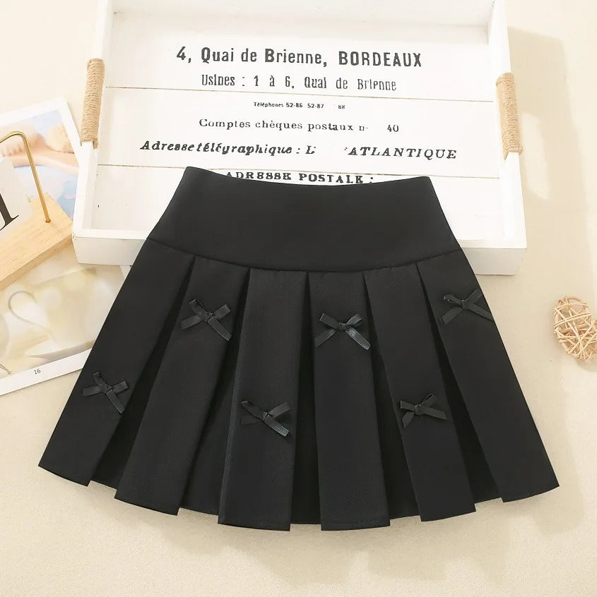 Kids A-Line Pleated Skirt Preppy School Uniform Kawaii Skirt Casual Spring Short Girls Skirts Toddler Cotton Summer Skort
