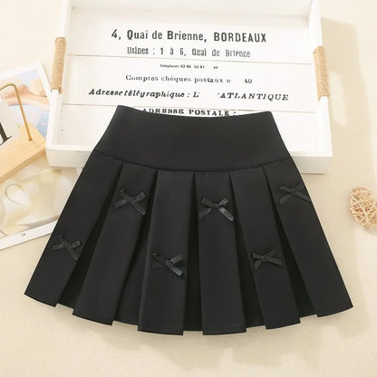 Kids A-Line Pleated Skirt Preppy School Uniform Kawaii Skirt Casual Spring Short Girls Skirts Toddler Cotton Summer Skort