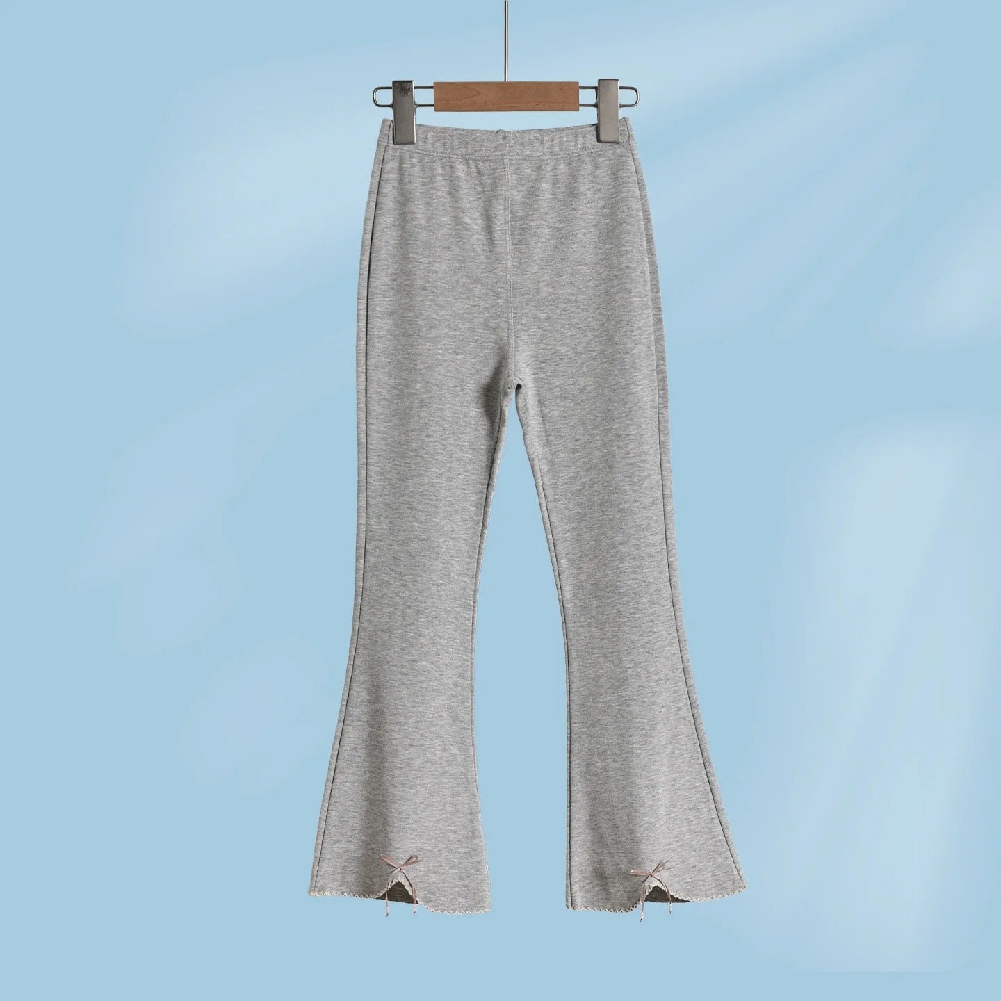 Girls Flared Pants Cotton Summer Thin Bow Tie Toddler Long Pants Loose Fit Casual Elastic Waist Cute Outfit Baby Kids Clothes