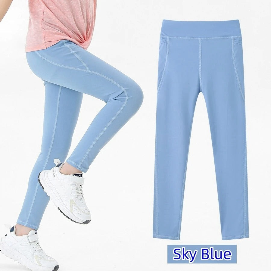 Girls Sports Leggings Kids Legging Dance Workout Running Pants Children Sportswear Active Tights Clothing