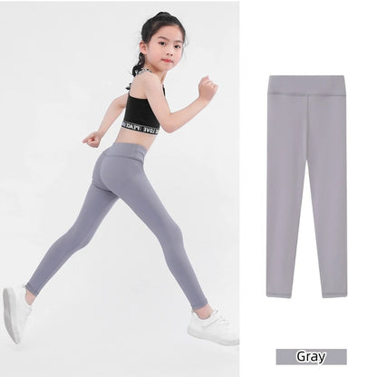 3-12 Years Girls Sports Leggings Ankle Length Kids Dance Running Yoga Pants Teens Soft Comfortable Athletic Workout Tights