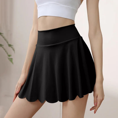 Tenis Skirt Women High Waist Yoga Skirt with Built-in Shorts Seamless Tennis Skorts Anti-Slip Athletic Workout Gym Skirts Summer
