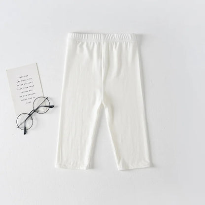 Cotton Candy Colour Children Trousers Teenager Underwear Clothing Cropped Legging Girls Leggings Summer Knee Length Kids Pants