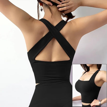 Sexy Women Sports Bra Fitness Underwear Camis Push Up Yoga Crop Top Bras Solid Athletic Vest Gym Shirt Sportswear