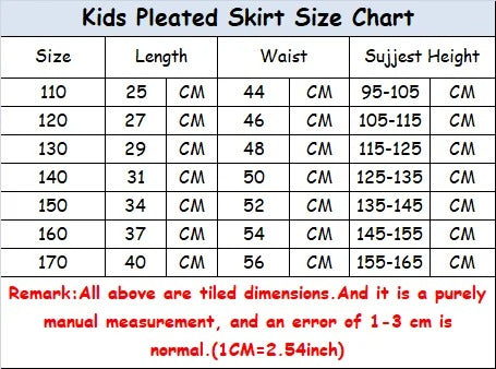 Toddler Girls Fashion Skirt Short Pleated A-Line Skirt for Kids Girl Cute School Uniform Skirts Breathable Cotton Summer